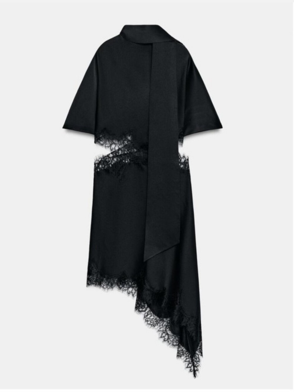 ZARA SATIN EFFECT LACE DRESS - Picture 10 of 13